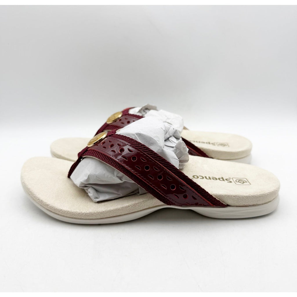 Spenco Women's Starboard Flip Flop Sandals Size 6.5 WIDE Red Burgundy NIB