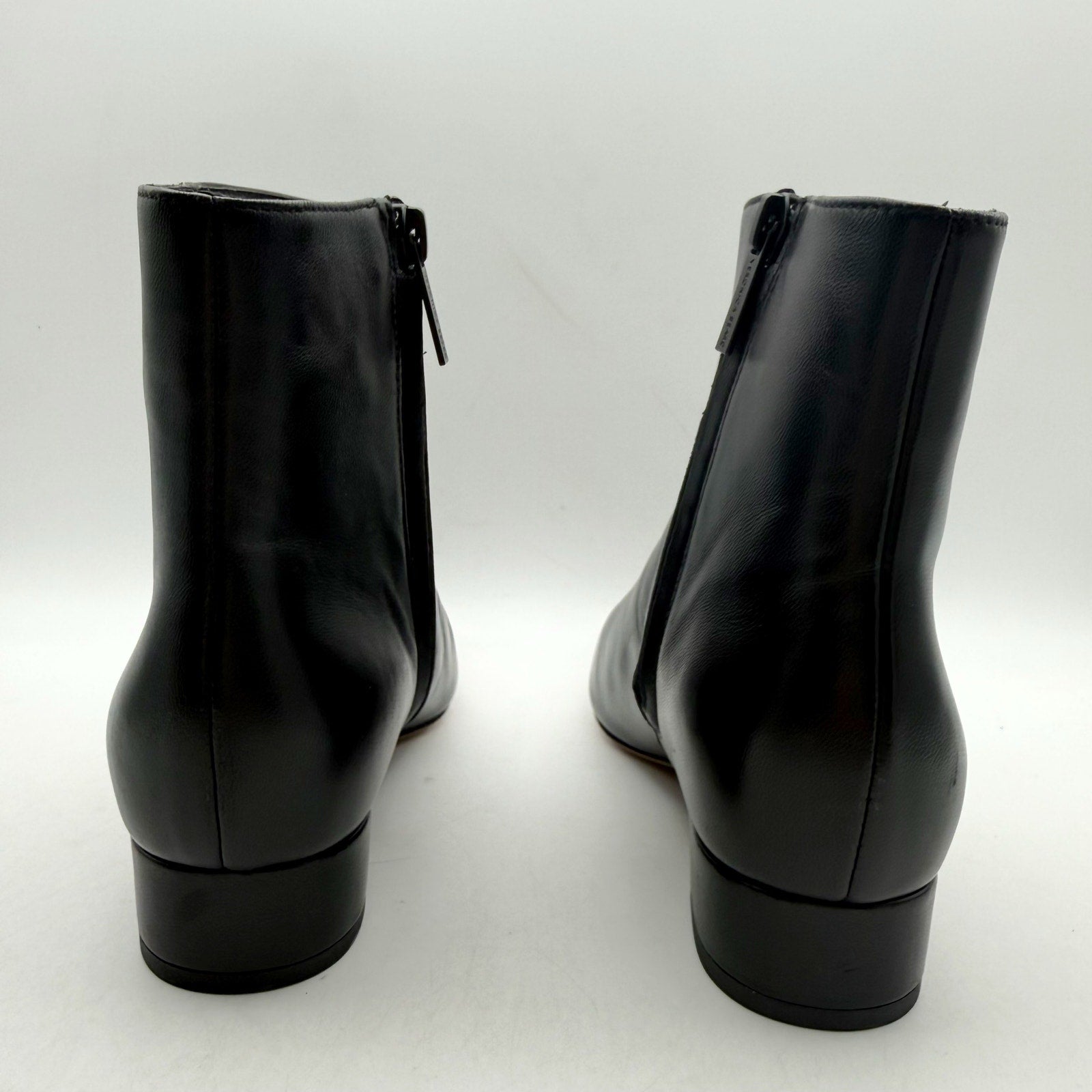 Veronica Beard Womens Cecile Ankle Booties US 5 M Black Leather Cap Toe NIB