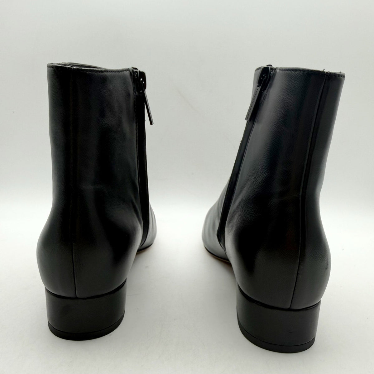 Veronica Beard Womens Cecile Ankle Booties Size 5 M Black Leather Cap Toe NIB