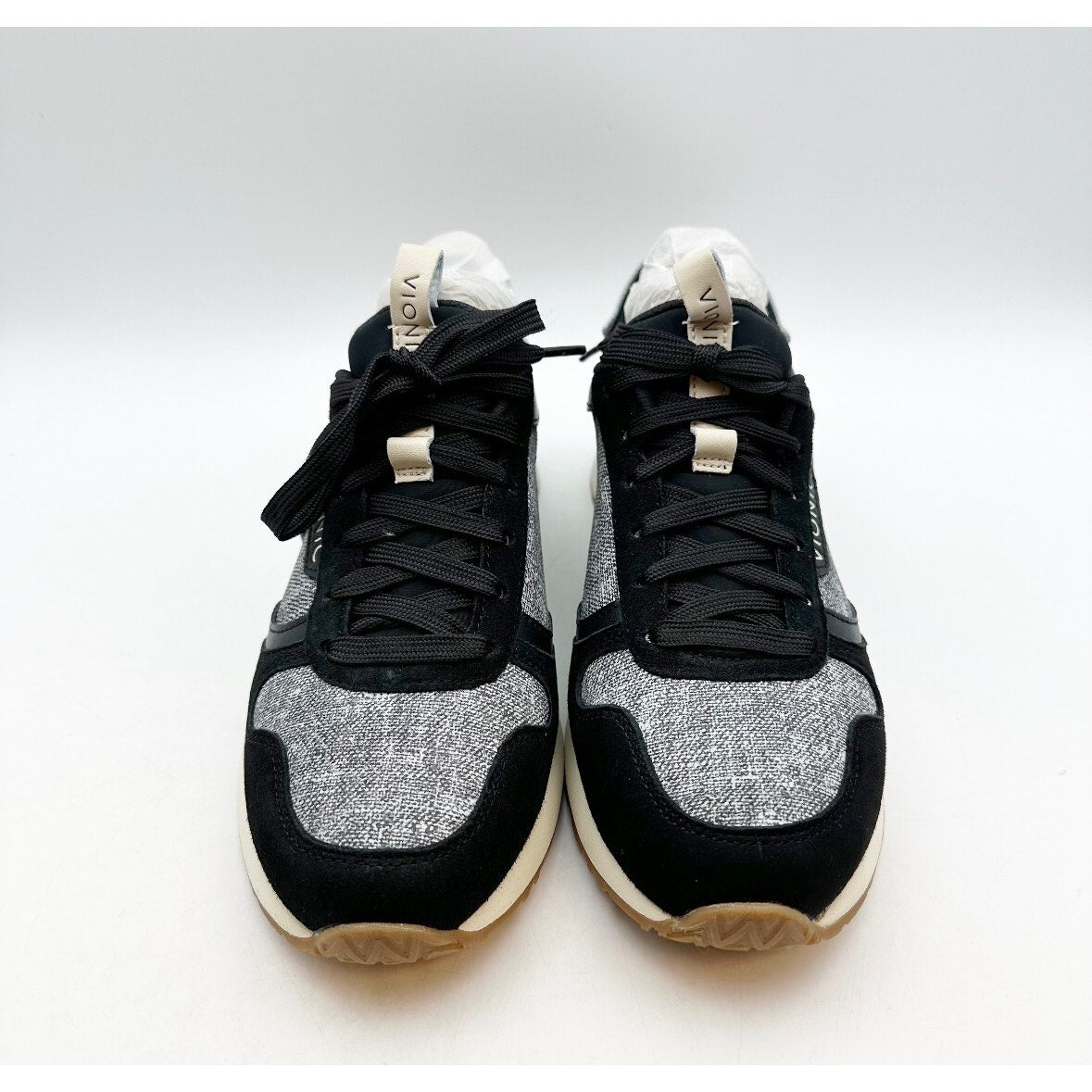Vionic Womens Monarch Casual Sneakers Size 6 EU 36 Ivory Black Suede NIB