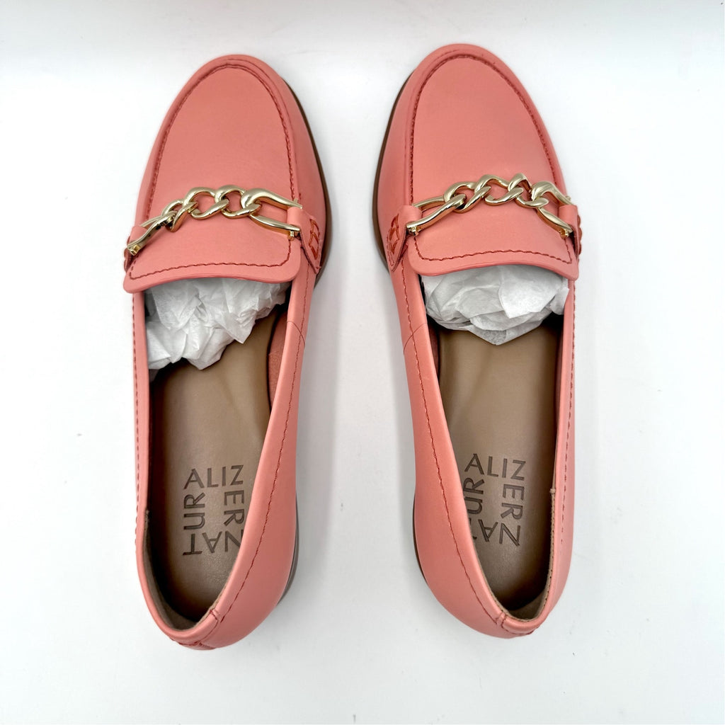 Naturalizer Womens Sawyer Slip-on Loafers Size 6.5 Wide Coral Pink Leather NIB