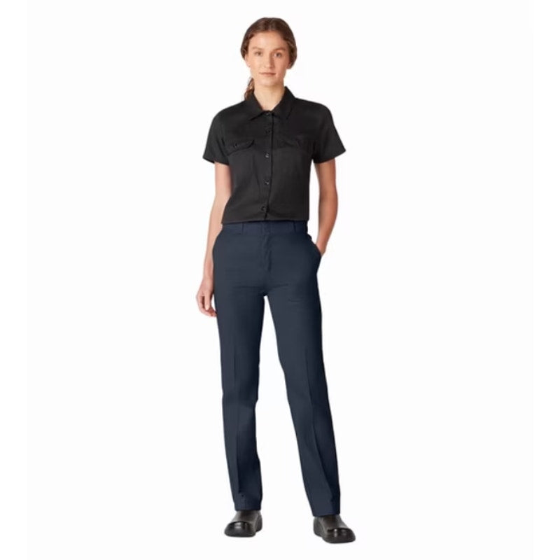 DICKIES Women's FLEX Original Fit Work Pants Size 10 Navy Blue Stretch Twill NWT