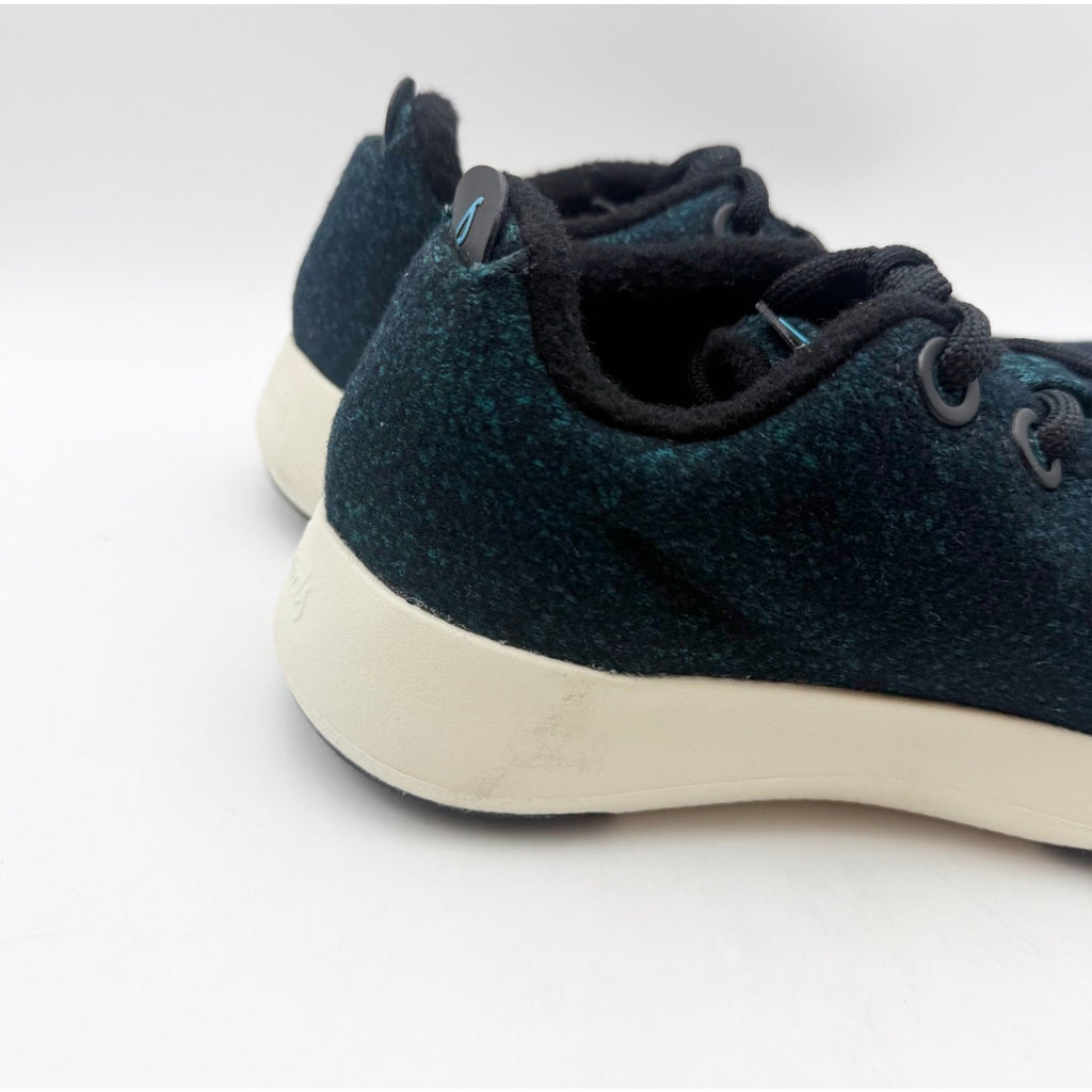 ALLBIRDS Womens Wool Runner Mizzle Shoes Size 7 Black Teal Water Repellent NWOB