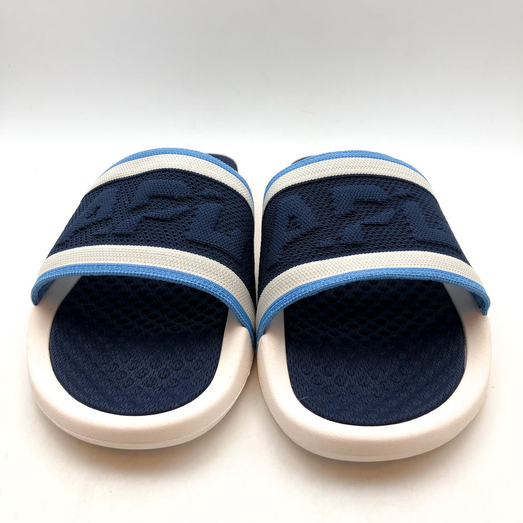 APL Mens Big Logo TechLoom Slide Sandals US 9 EU 42 White Blue Slip On NIB
