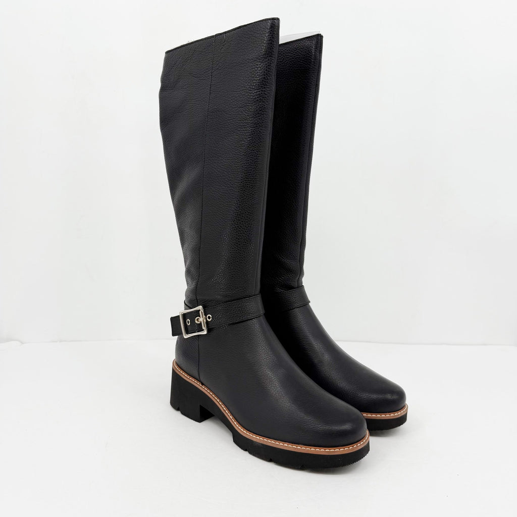 Naturalizer Womens Darry Knee High Boot 10.5 M Black Water-Repellent Leather NIB