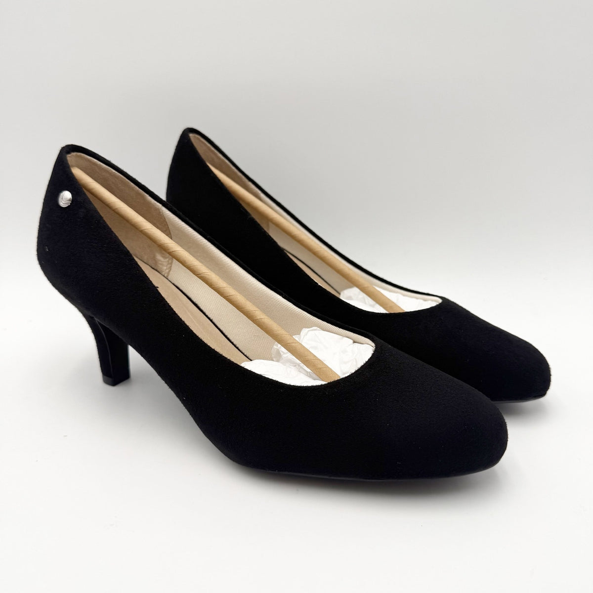 LifeStride Womens Parigi Pumps Size 9 Wide EU 40 Black Microfiber Heels NIB
