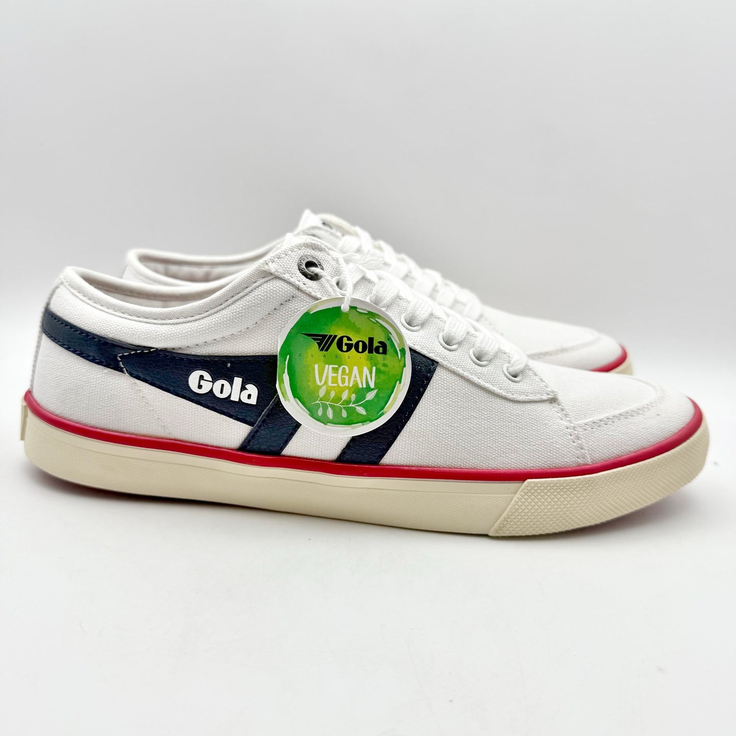 Gola Mens Comet Sneakers EU 43 US 10 White Navy Red Canvas NIB