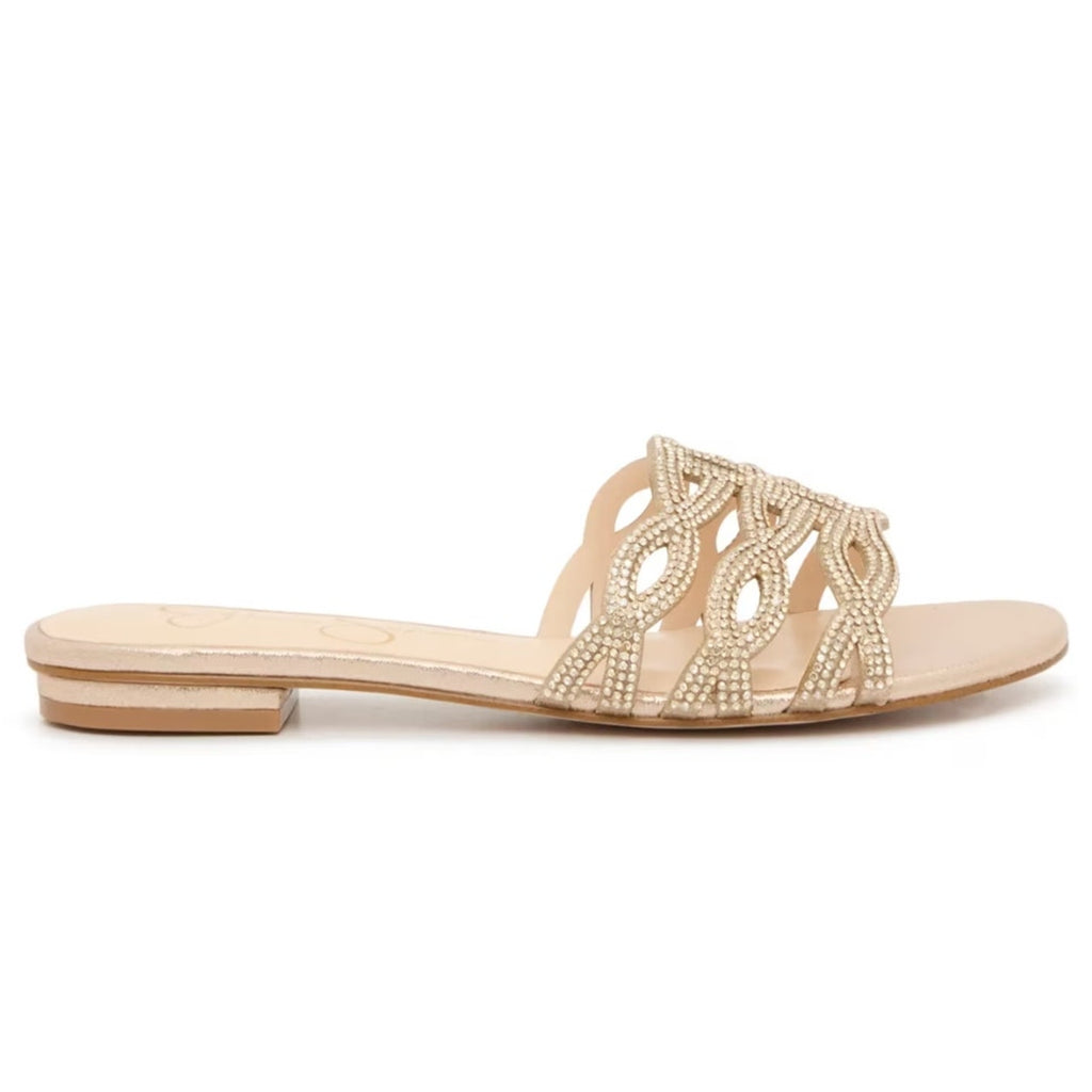 JESSICA SIMPSON Women's Dorothea Sandals Size 7 M Gold Champagne Slip On NIB