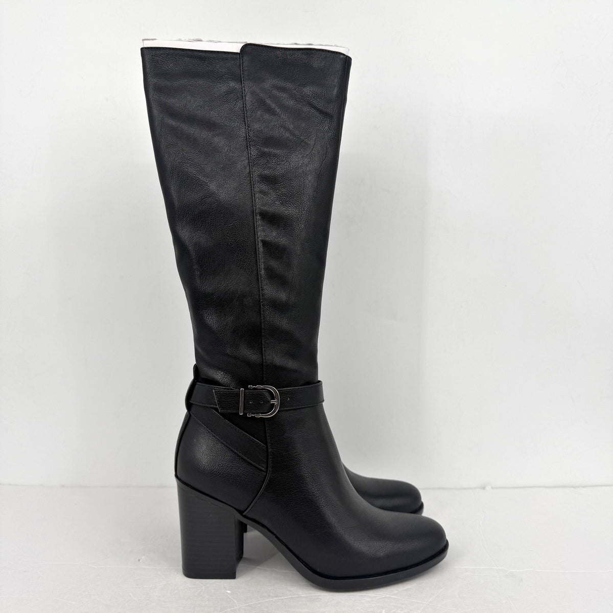 Naturalizer Womens Joslynn Knee High Boots SIZE 7 M Black Vegan Leather NIB
