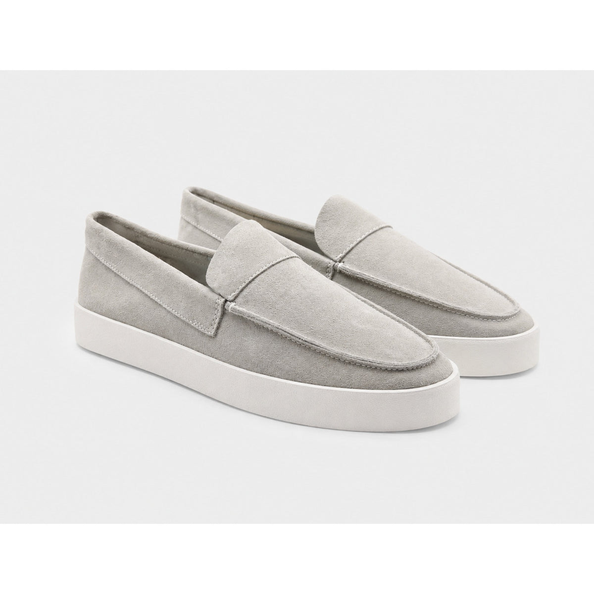 Saint Morta Men's Hemisphere Slip On Loafers Size 8 Light Grey White Suede NIB