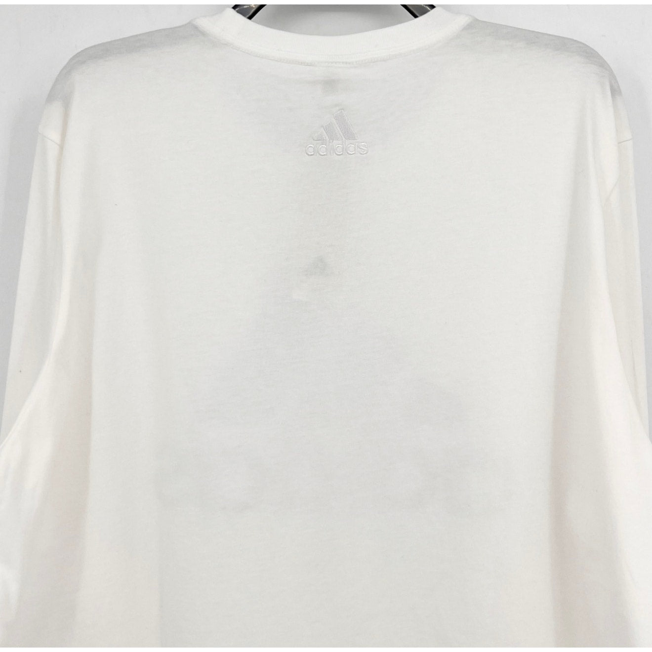 ADIDAS Men's Big Logo Single Jersey Shirt XL White Long Sleeve NWT