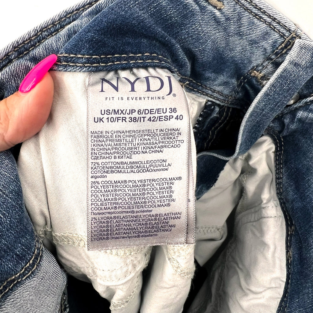 NYDJ Womens Major Wide Leg Capri Jeans Size 6 Fantasy Blue NWOT