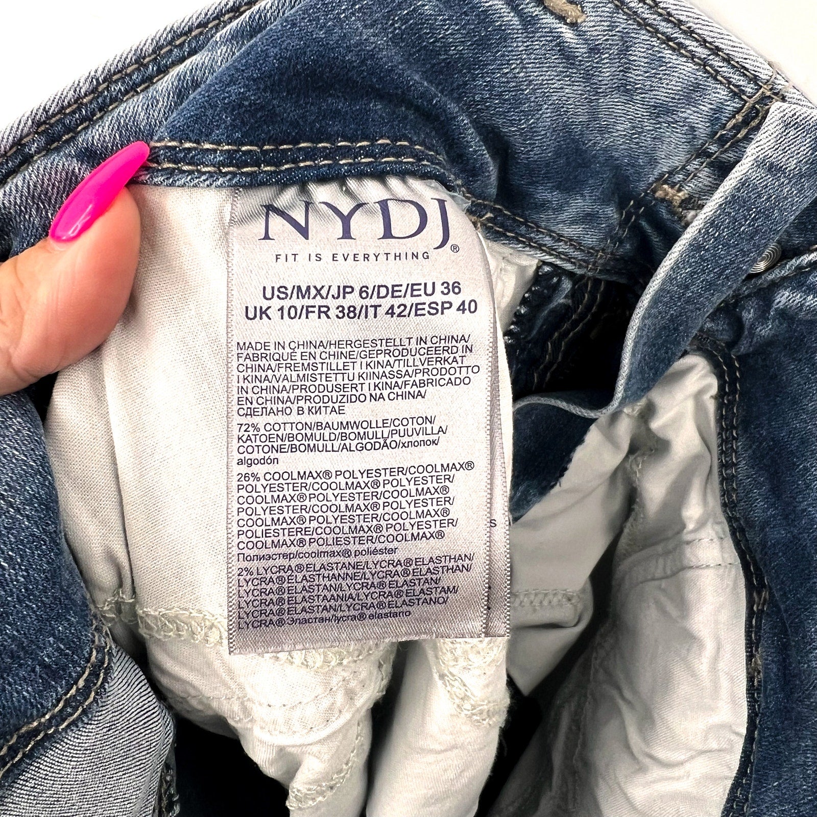 NYDJ Womens Major Wide Leg Capri Jeans Size 6 Fantasy Blue NWOT