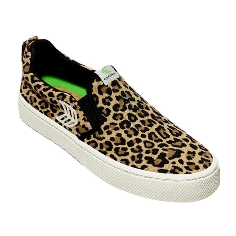 Cariuma Slip-On Canvas Sneakers Mens 10.5 Womens 12 Leopard Tan NIB