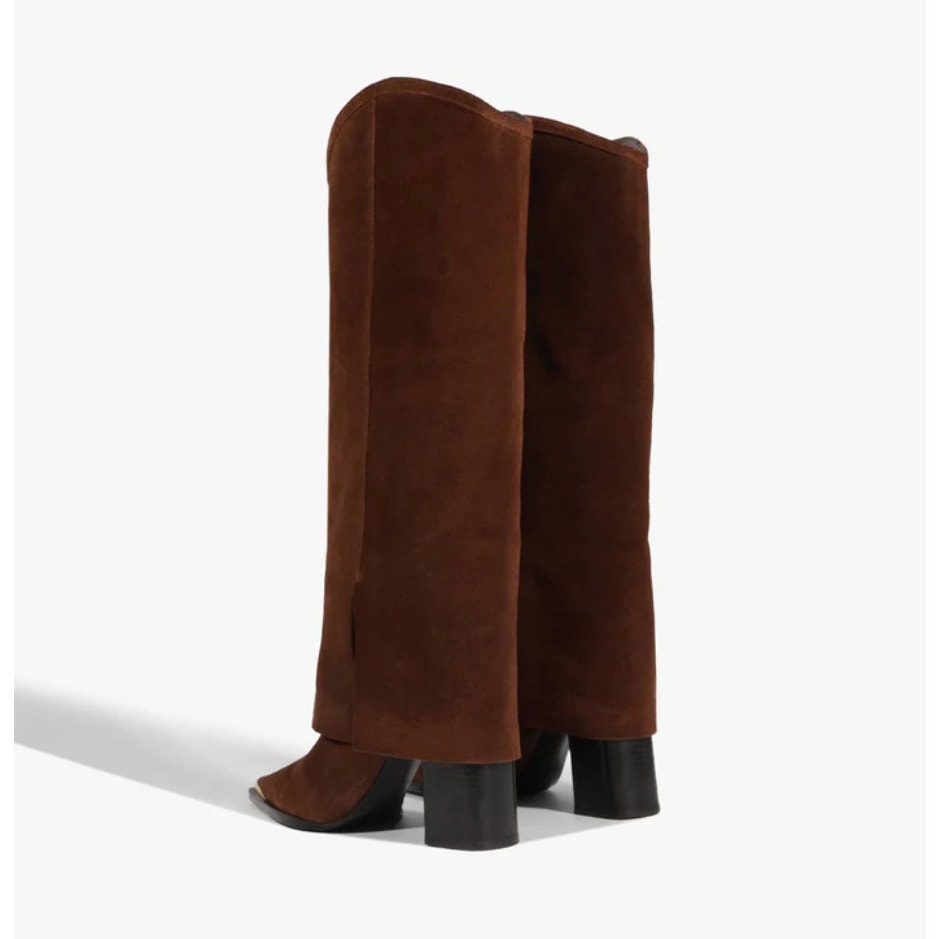 SCHUTZ Womens Raffaela Up Cloak Knee High Boots US 9 M Root Brown Suede NWOB
