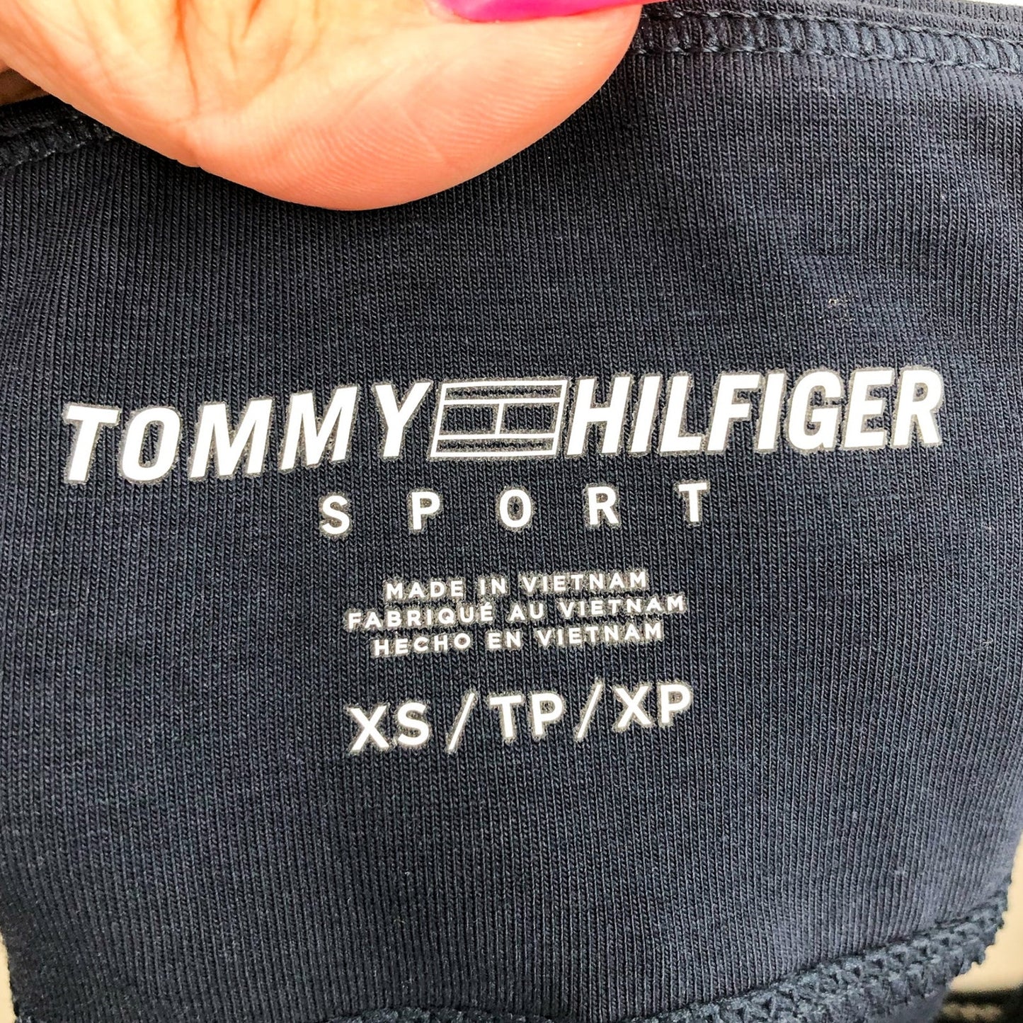 TOMMY HILFIGER Womens Performance Leggings XS Navy Blue Jersey High Rise NWT