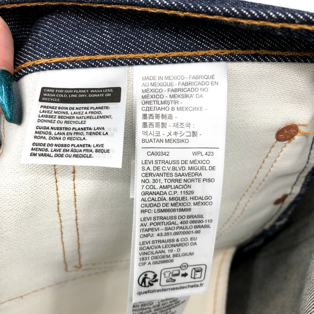 LEVI'S Men's 501 Original Shrink-to-fit Jeans 32x34 Dark Wash No Stretch NWT