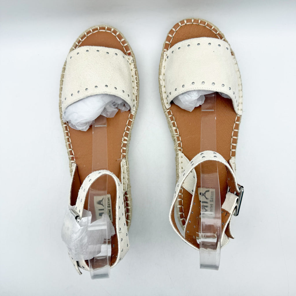 MIA Womens MLE-Diosa Sandals US 10 M EU 41 Bone Cream Suede Espadrille Flats NIB