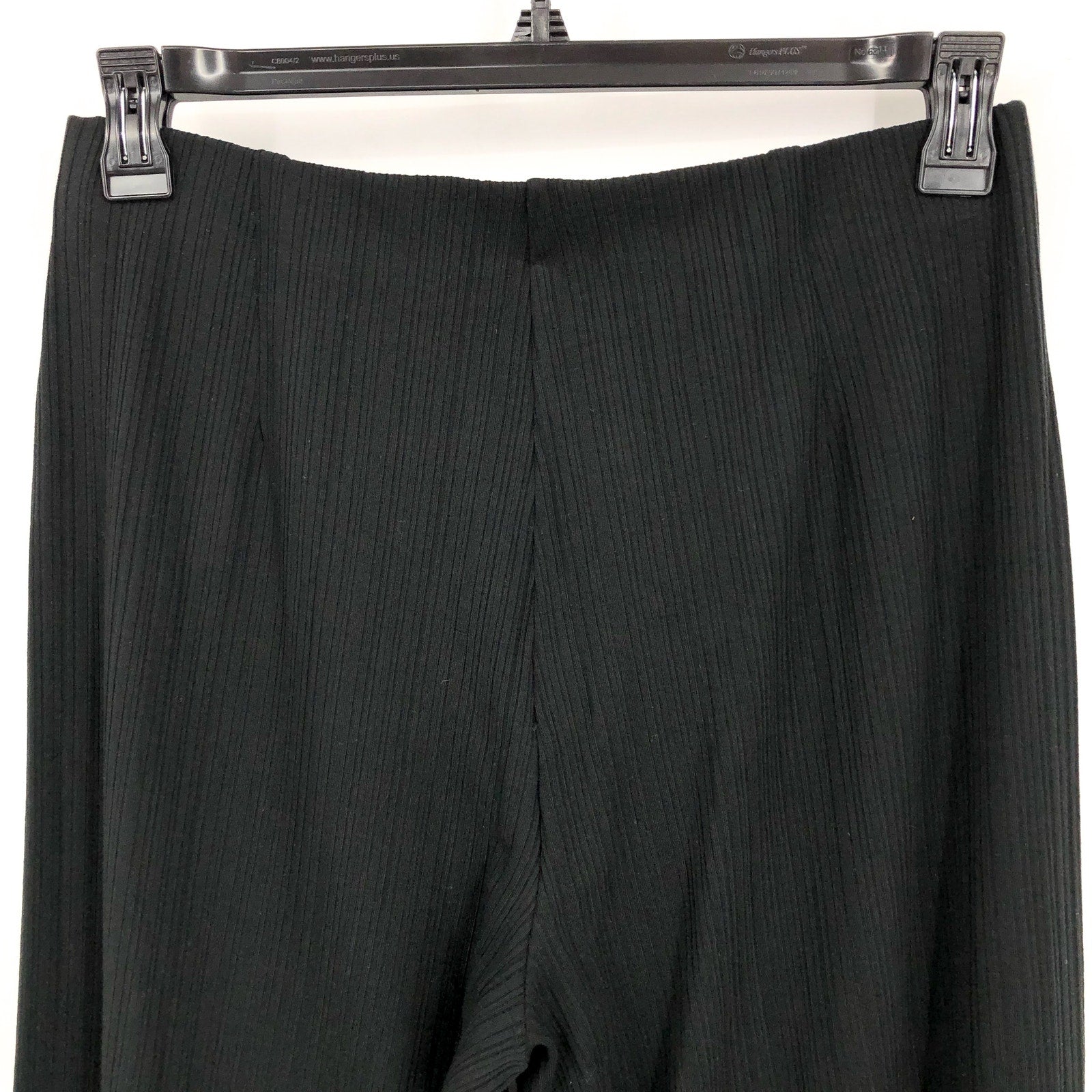 EILEEN FISHER Womens Wide-Leg Pants Medium Black Pull-On Texture Stretch Rib NWT
