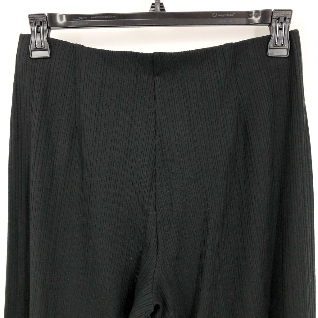 EILEEN FISHER Womens Wide-Leg Pants Medium Black Pull-On Texture Stretch Rib NWT