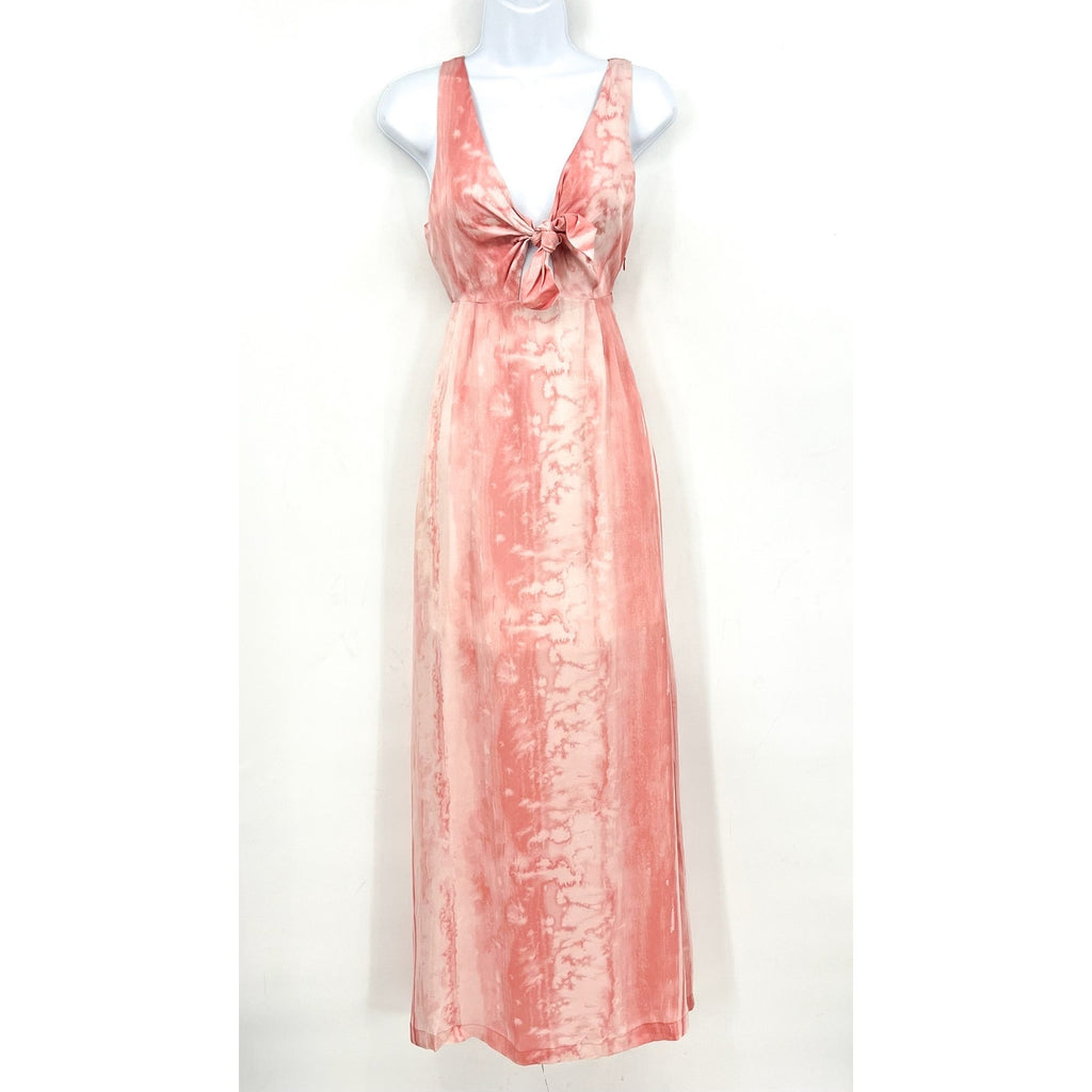 Travis Mathew Women's City To Shore Maxi Dress Small Shell Pink Tie Front NWT