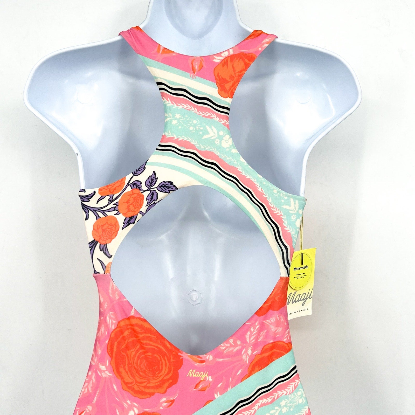 MAAJI Reversible Confetti One Piece Swimsuit Girl's 12 Pink Sundance Multi NWT