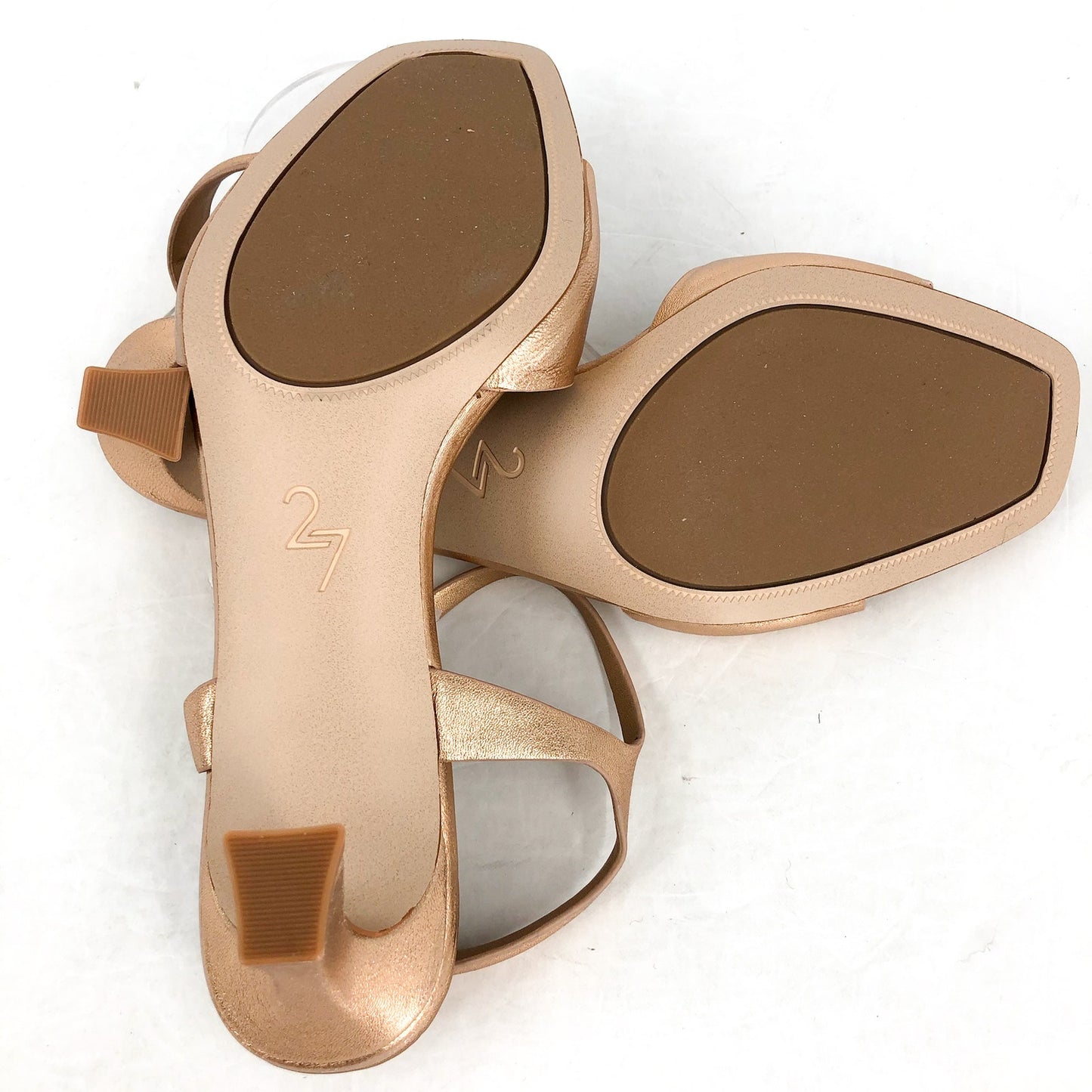 Naturalizer 27 Edit Womens Grace Heeled Sandals US 12 M Rose Gold Leather NWOB