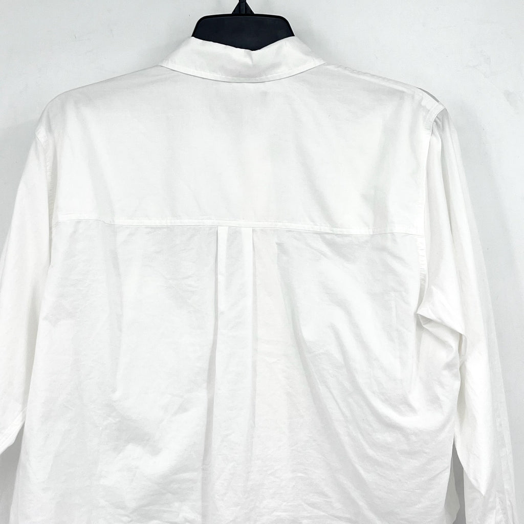 EVERLANE Women's The Way-Short Shirt in Silky Cotton Small White Long Sleeve NWT