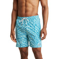 BEN SHERMAN Men's Frond Print Swim Trunks 2XL Blue Aqua Ice Drawstring NWT