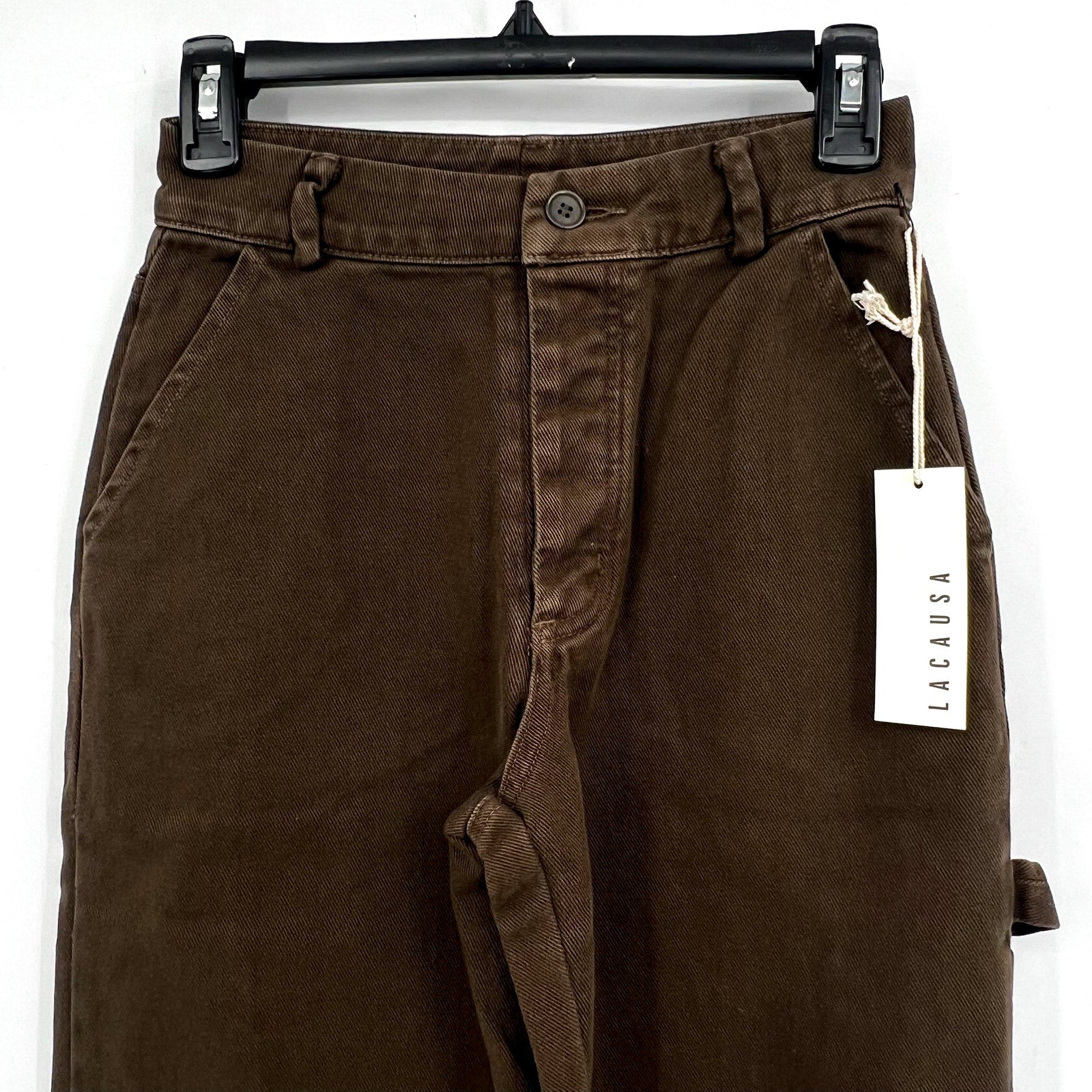 LACAUSA Women's Aiden Trouser Jeans Size 8 Green Brown Nori Wash Mid Rise NWT