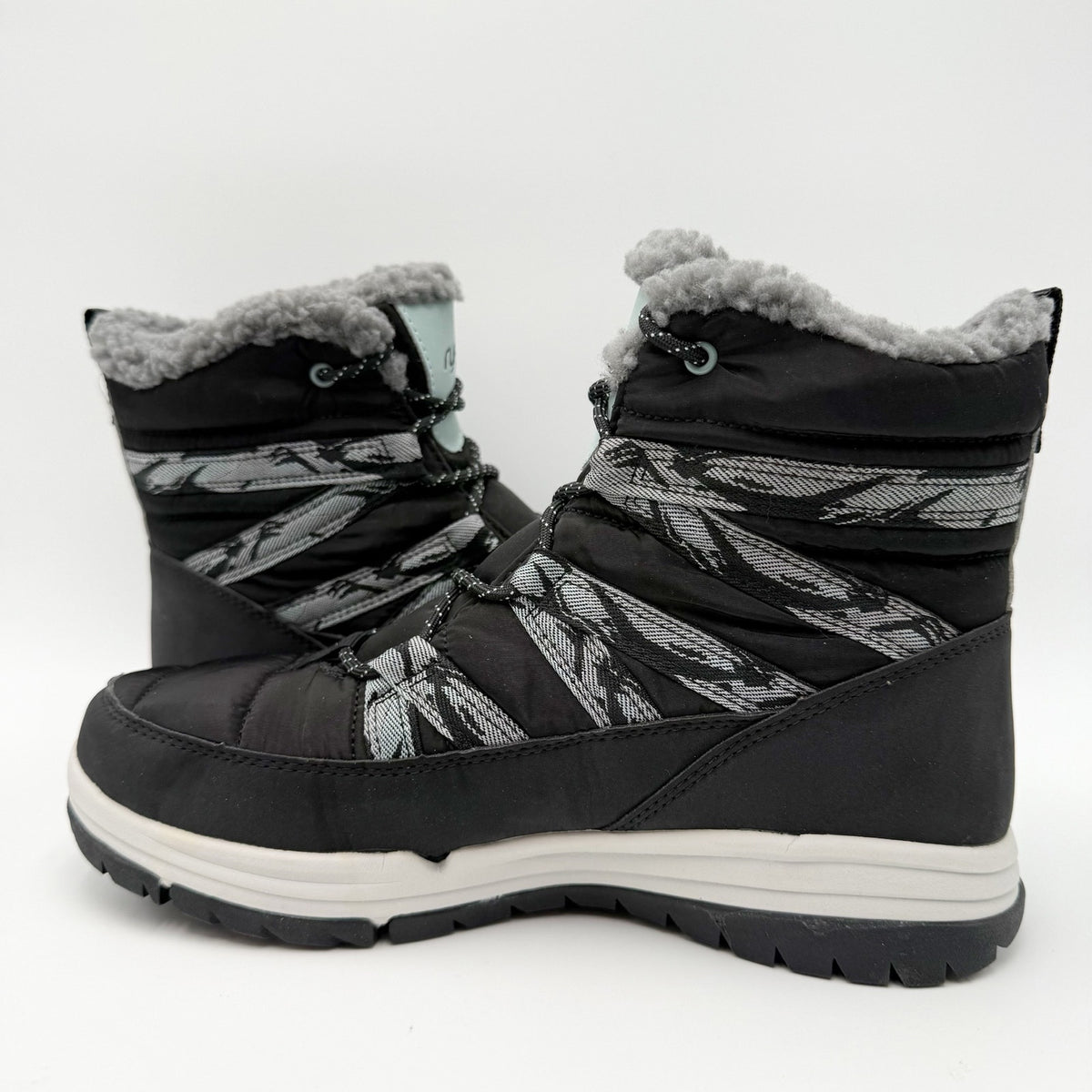Ryka Womens Akron Ankle Boots Size 7.5 Wide Black Water Resistant Outdoors NIB