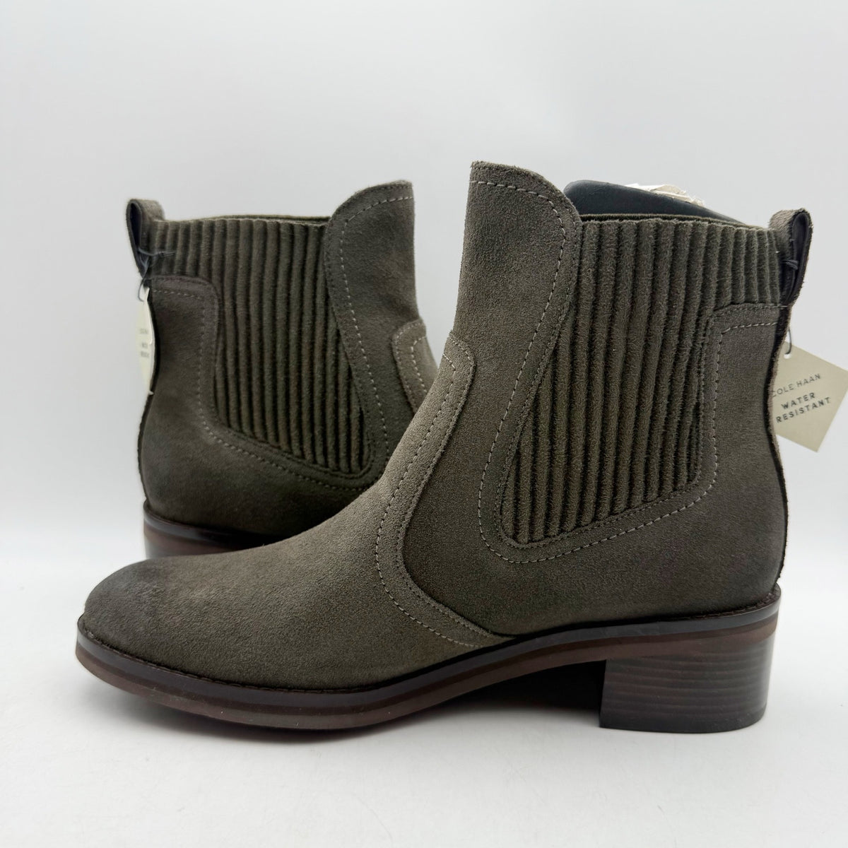 Cole Haan Womens Peetz Chelsea Ankle Boots Size 6 B Suede Water Resistant NWOB