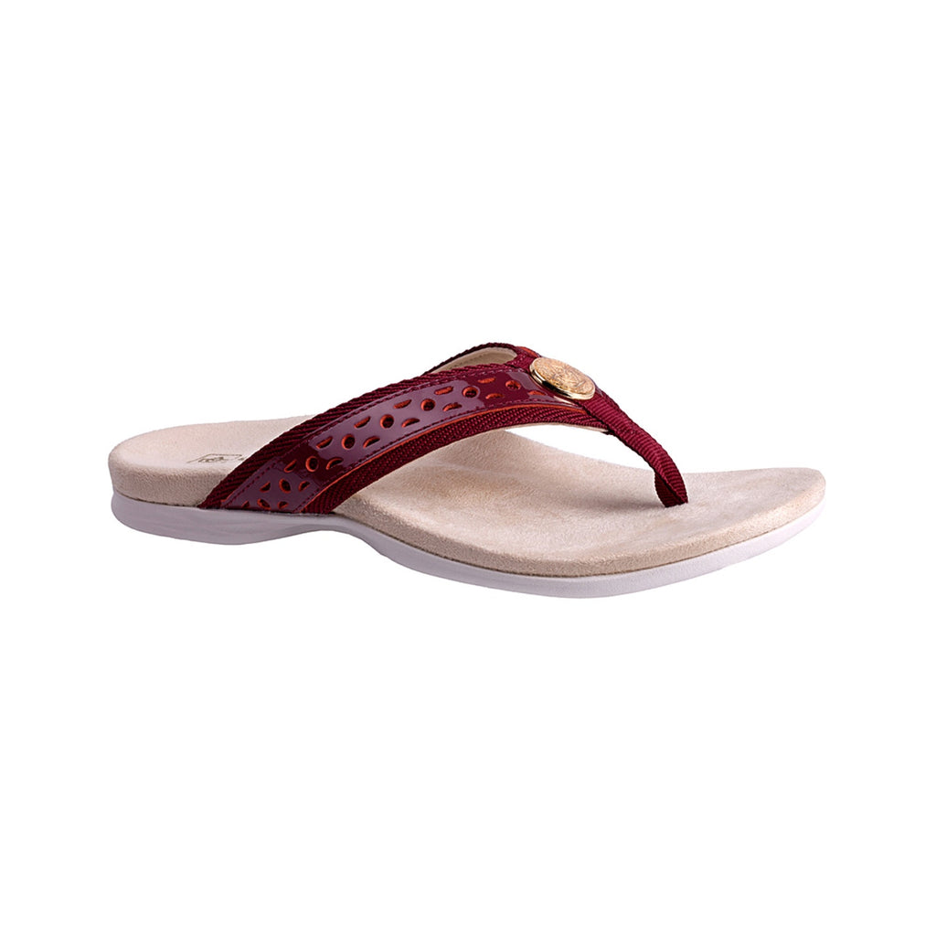SPENCO Women's Starboard Flip Flop Sandals Size 8.5 WIDE Red Burgundy NIB