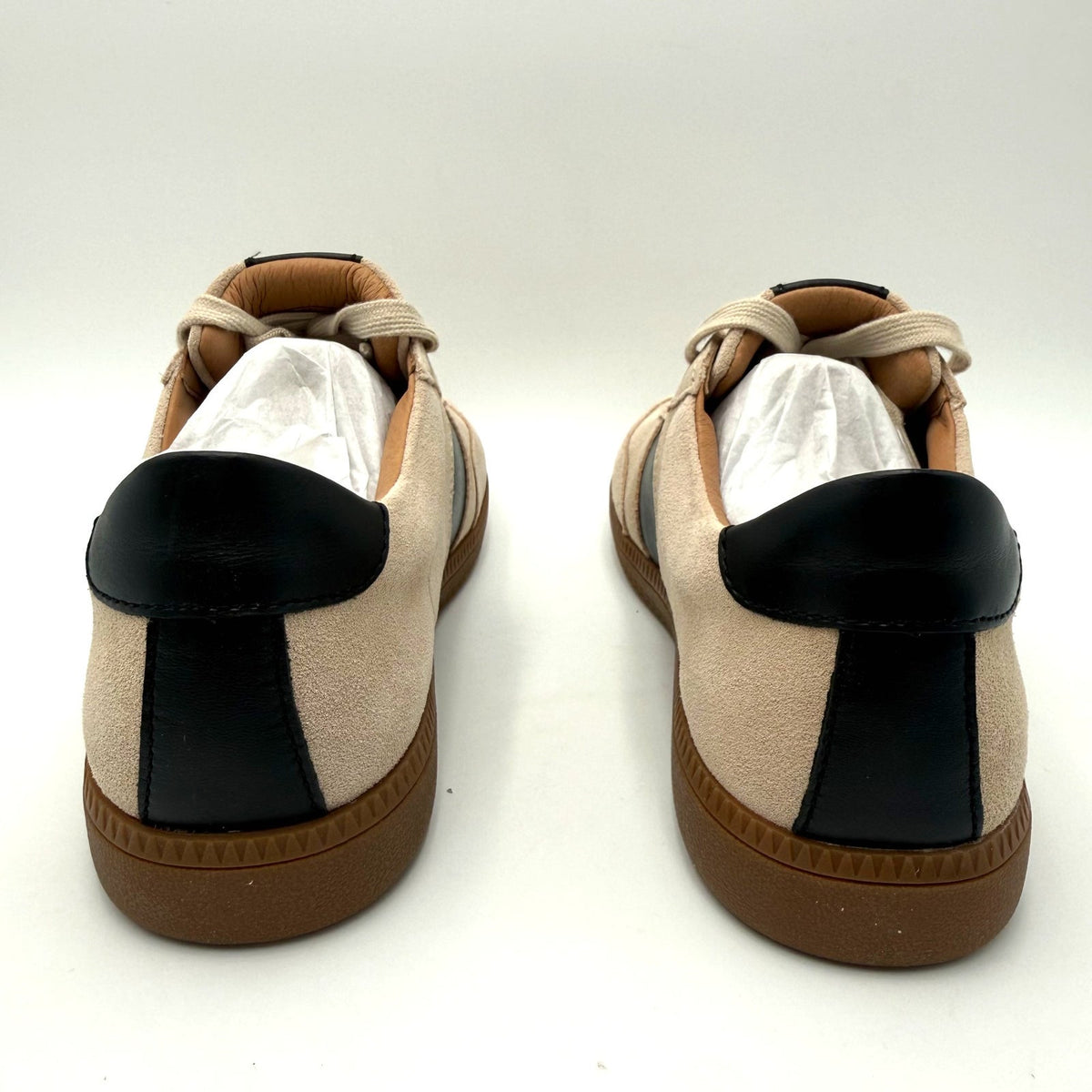 Josef Seibel Womens Joleen 01 Suede Sneakers Size EU 38 US 7.5 Beige Black NIB