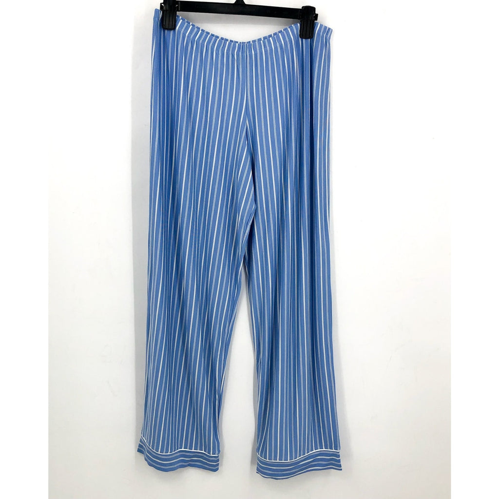 EBERJEY Gisele Print Long PJ Set Small Vista Blue Ivory Stripe TENCEL Modal NWT