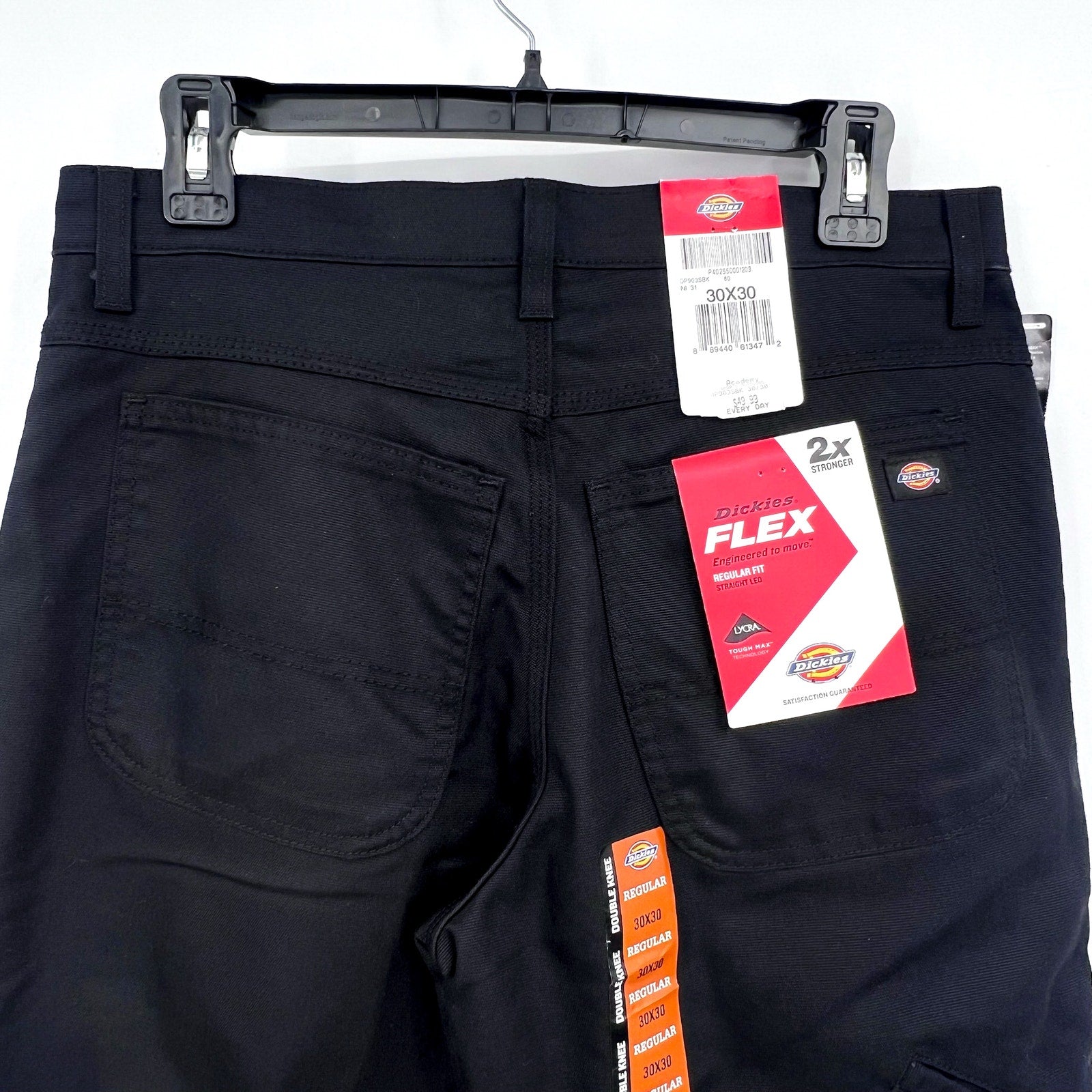 DICKIES Men's Double Knee Regular Fit Duck Work Pant DP903 30x30 Black NWT