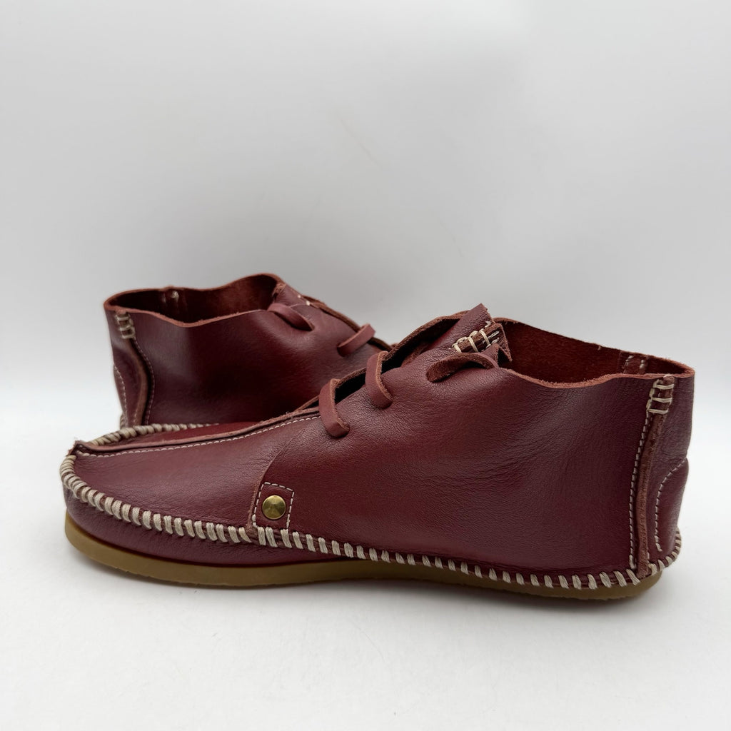 RE/DONE Womens Metal Oxford Shoes EU 37 US 7 Burgundy Leather NWOB