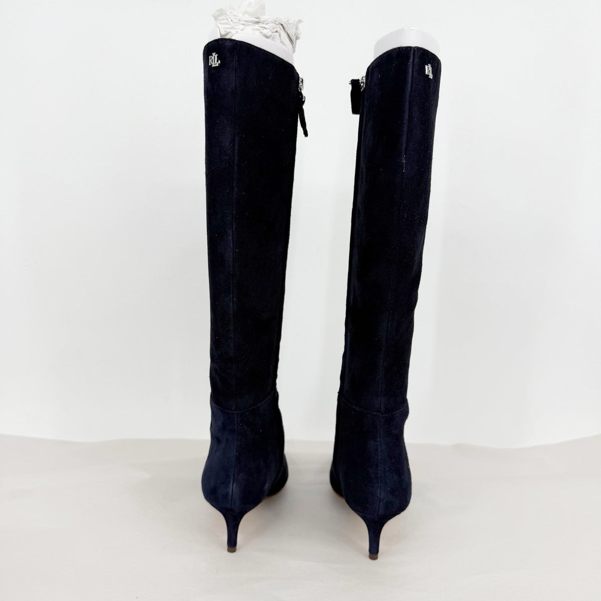 Lauren Ralph Lauren Womens McKay Knee High Boots Size 6 B Navy Blue Suede NIB