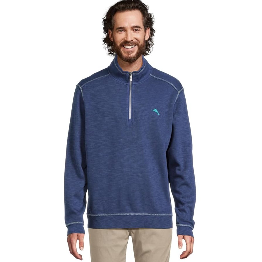 TOMMY BAHAMA Men's Tobago Bay Half Zip Sweatshirt XL Island Navy Blue NWT