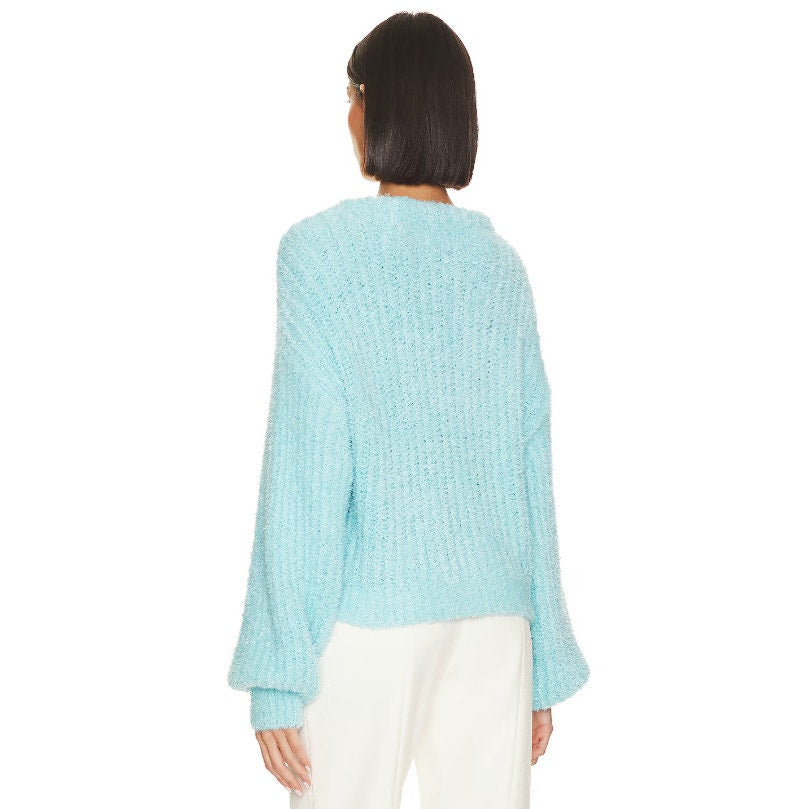 SHOW ME YOUR MUMU Women's Clemmie Cardigan XL Highlighter Blue Jewels NWT