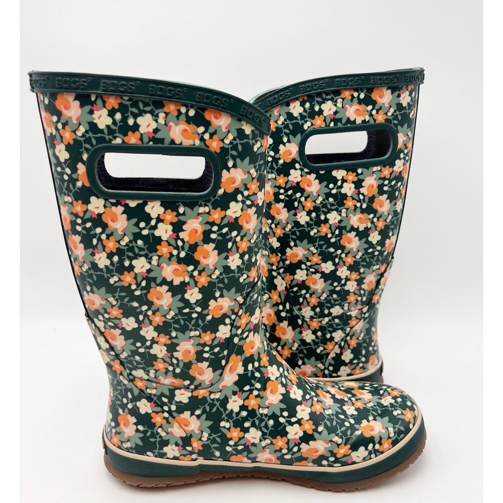 Bogs Kids RainBoot US 5 EU 38 Floral Green Multicolor Waterproof NWOB