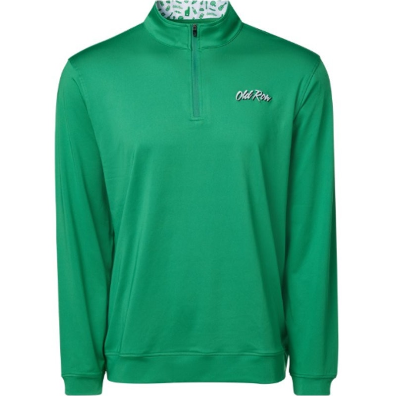 OLD ROW Men's Tailgate Quarter Zip Performance Pull Over Large Kelly Green NWT