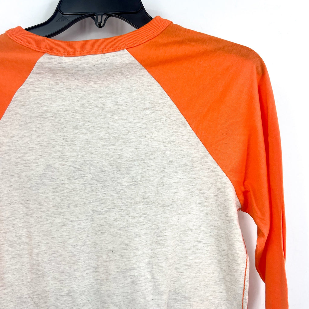 47 BRAND Womens Clemson Tigers Tshirt Medium Grey Orange Raglan Long Sleeve NWT