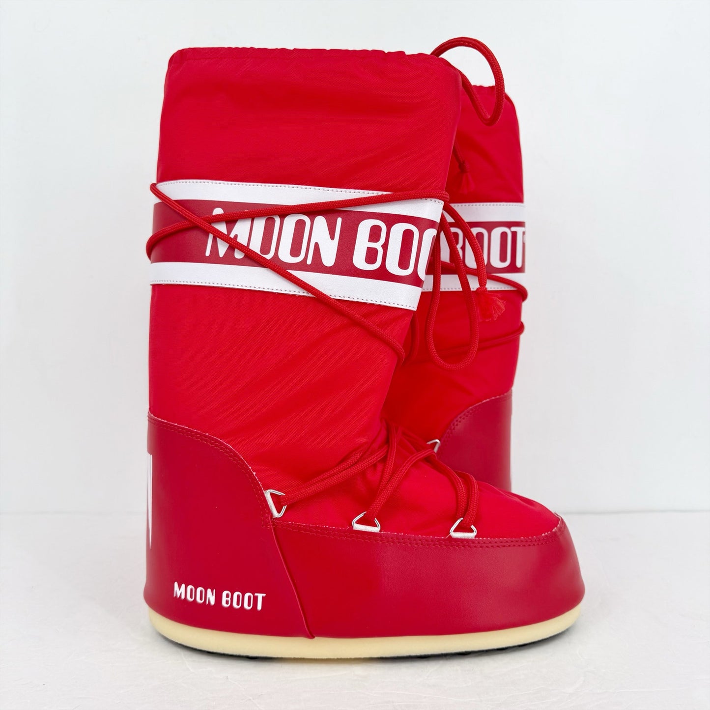 Moon Boot Womens Icon Tall Nylon Snow Boots EU 42/44 US 10-11.5 Red NWOB