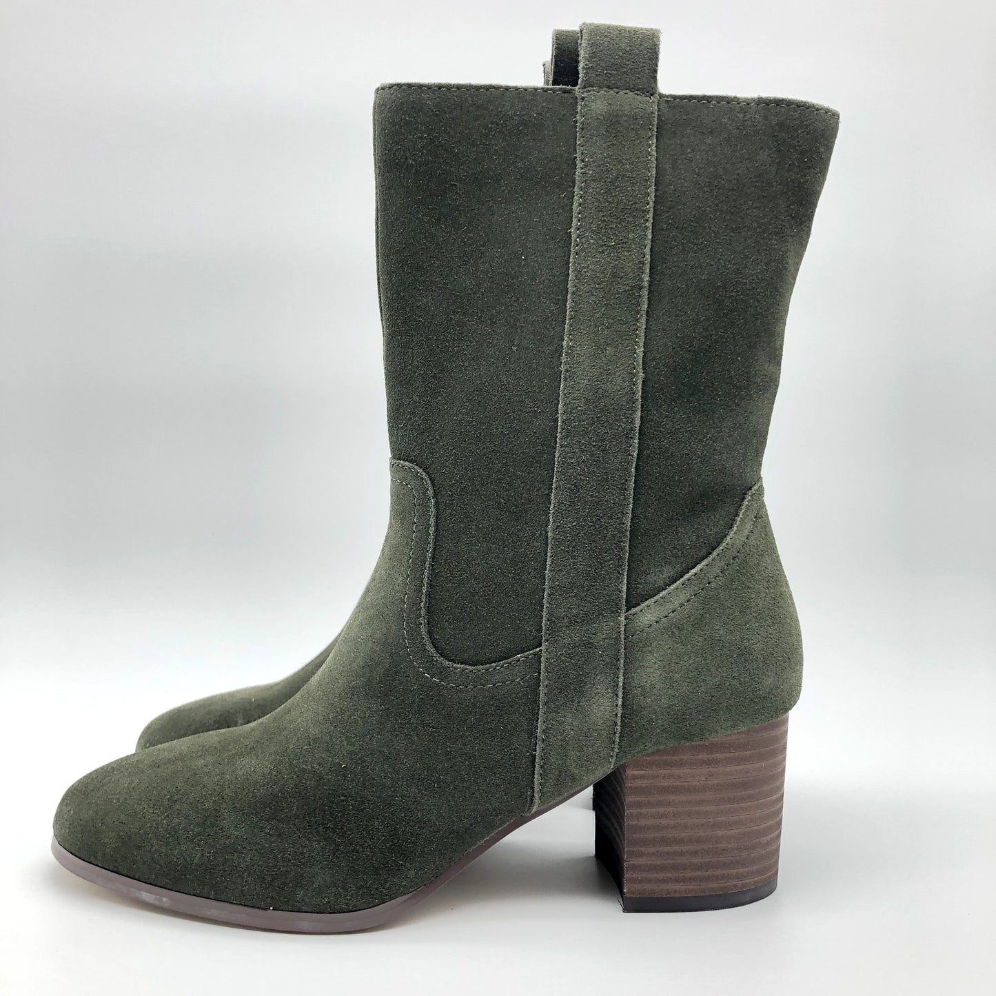 Violet & Red Womens Jarah Mid Calf Western Boot Size 6 Green Suede NWOB