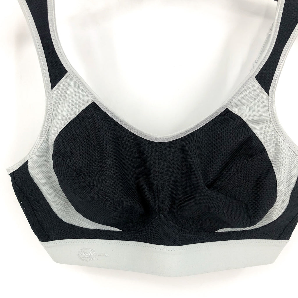 ANITA ACTIVE Women's Extreme Control Sports Bra Size 36B Black Grey Wirefree NWT