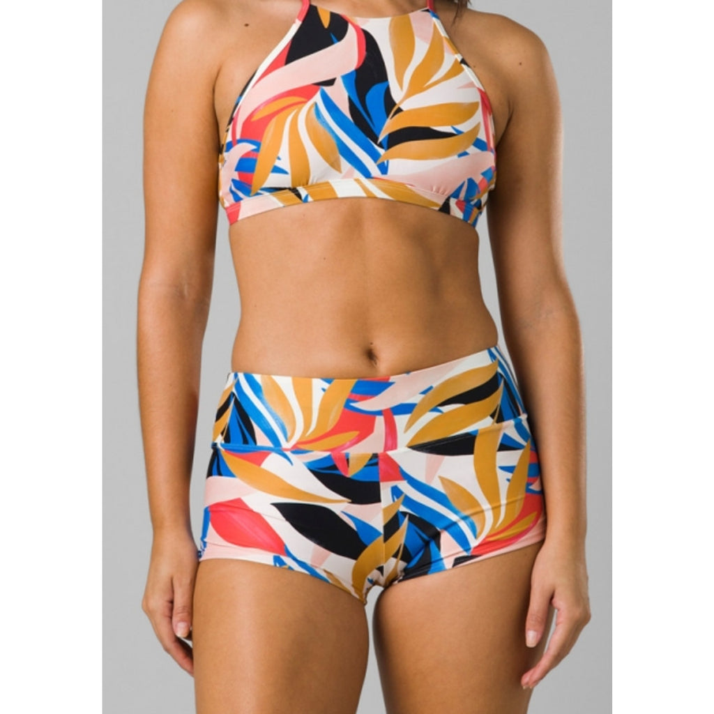 PRANA Women's Datum Swim Bottoms Large Tropics Print Floral Boy Short NWT