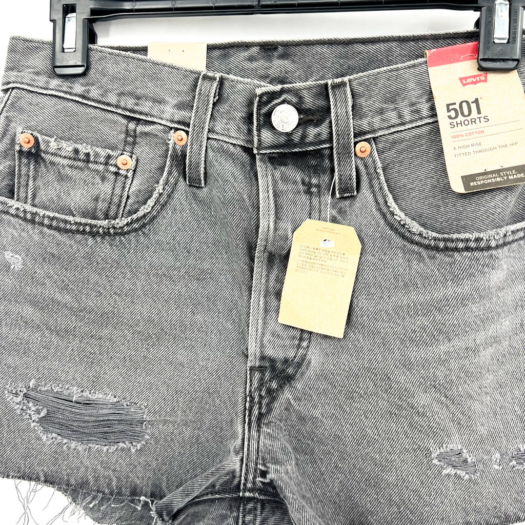 LEVIS Womens 501 Original Fit Shorts Size 26 US 2 Gray 56327-0325 NWT