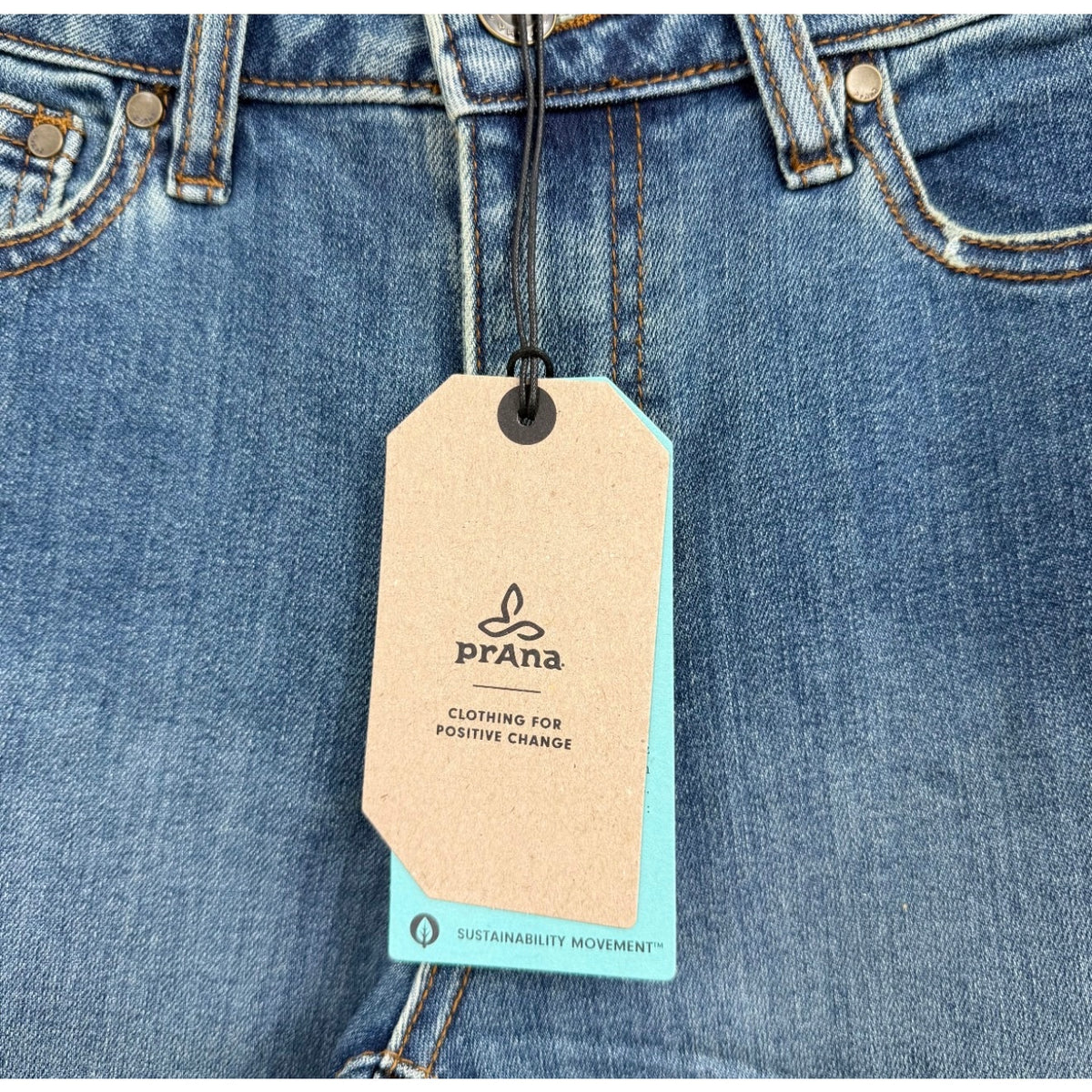 PRANA Womens Sienna Jeans 27x33 US 4 Tall True Blue Mid Rise Stretch Denim NWTf