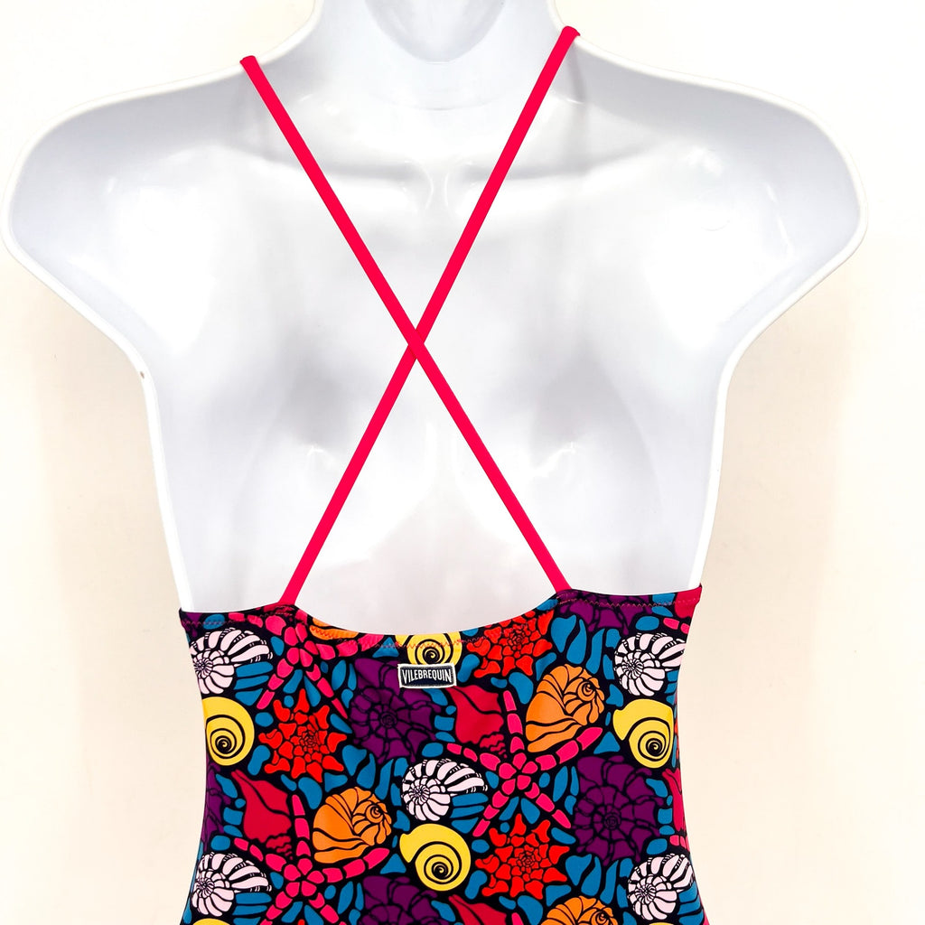 VILEBREQUIN Girls Noumea Sea Shells One-Piece Swimsuit 14ANS Blue Marine NWT